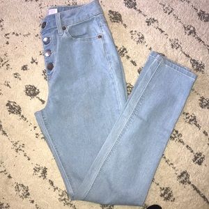 High waisted skinny jeans